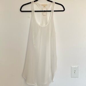 NWT White sheer blouse cover up tank. Size small